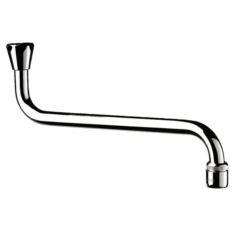 Bec universel horizontal F1/2" L300 Ht120 brise-jet réglable Delabie
