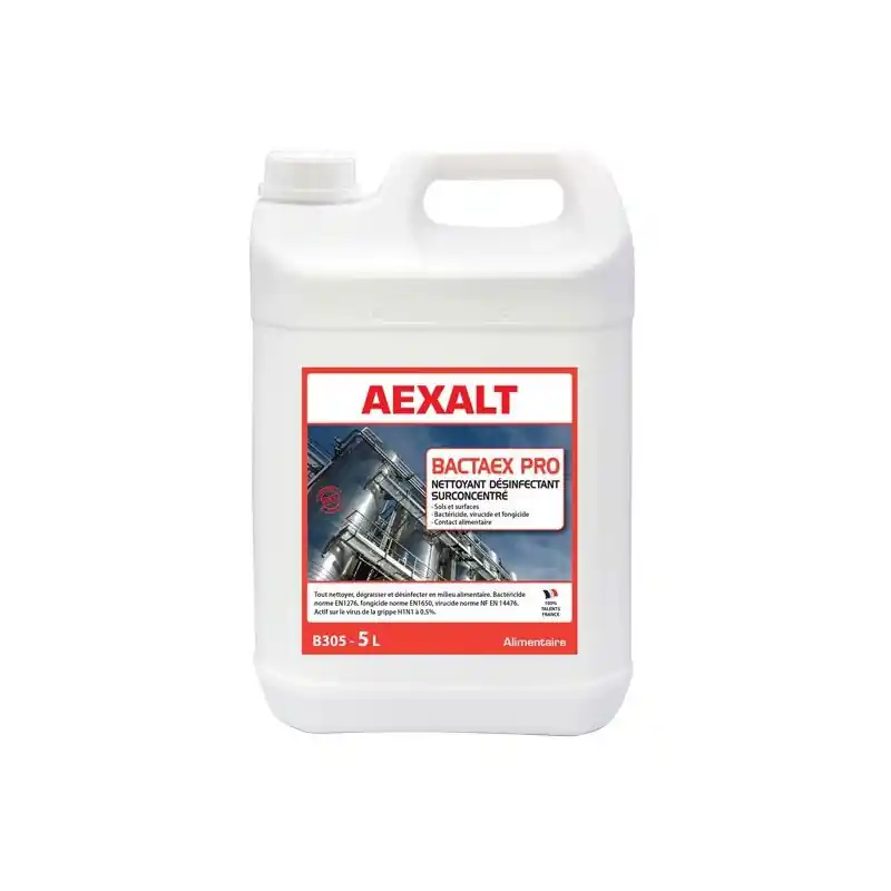 Bidon 5 L Nettoyant désinfectant bactéricide BACTAEX PRO HYPER CONCENT