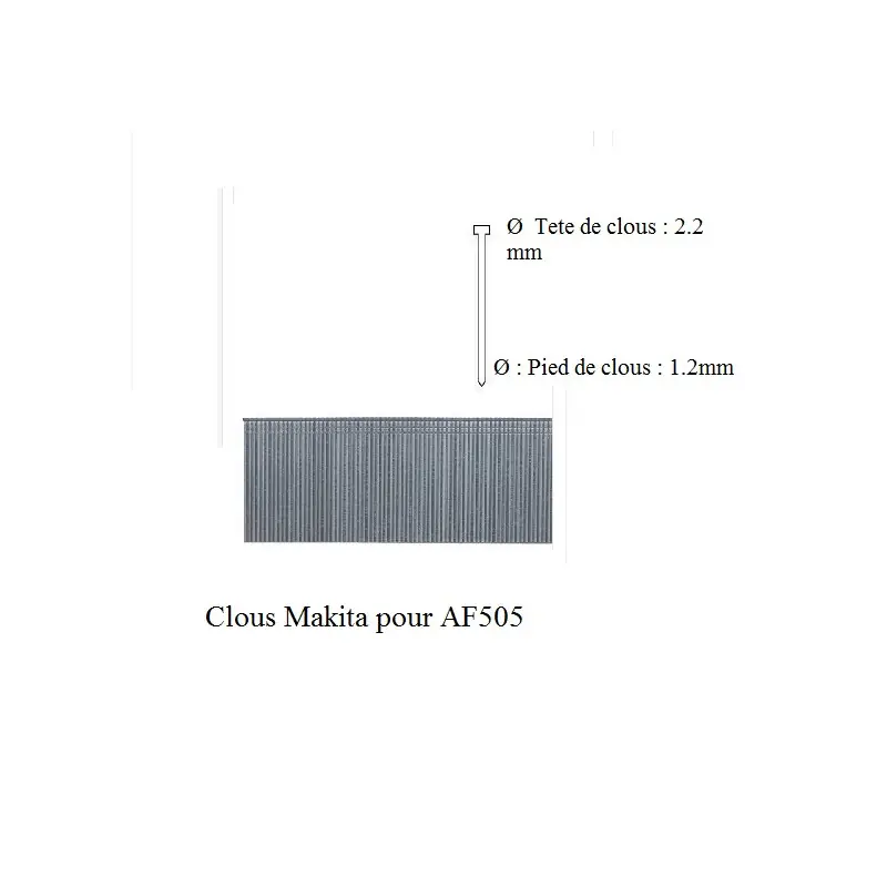 Boite de 5000 Clous galva L 40mm pour AF505 F-31931 Makita