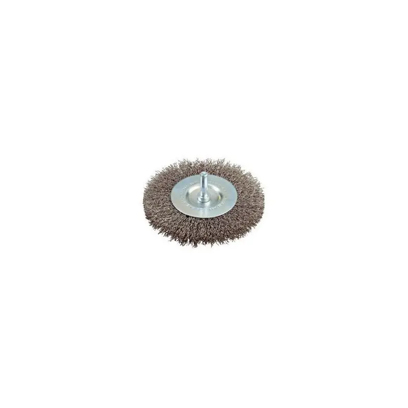 Brosse Circulaire Sur Tige 6mm D.75 Fils Ondules Inox