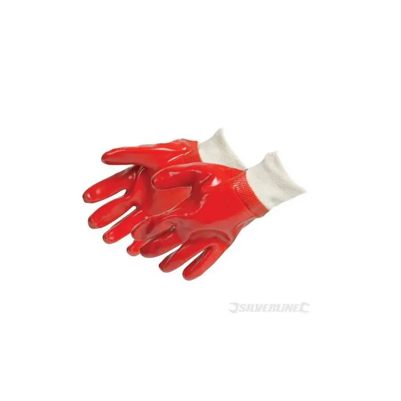 Gants tricot PVC rouges