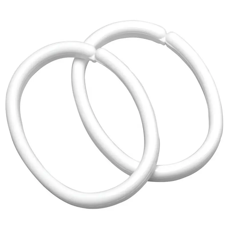 Lot de 12 anneaux de rideau de douche Clips Rings blanc 604000