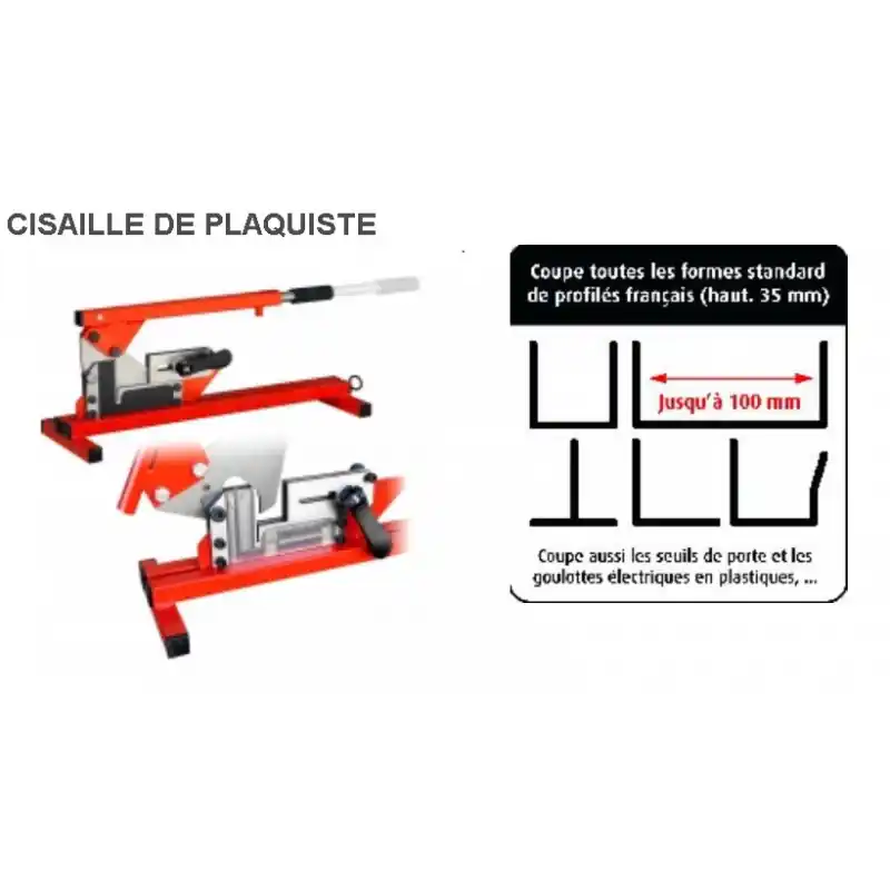 Cisaille plaquiste Professionnelle télescopique 100 mm