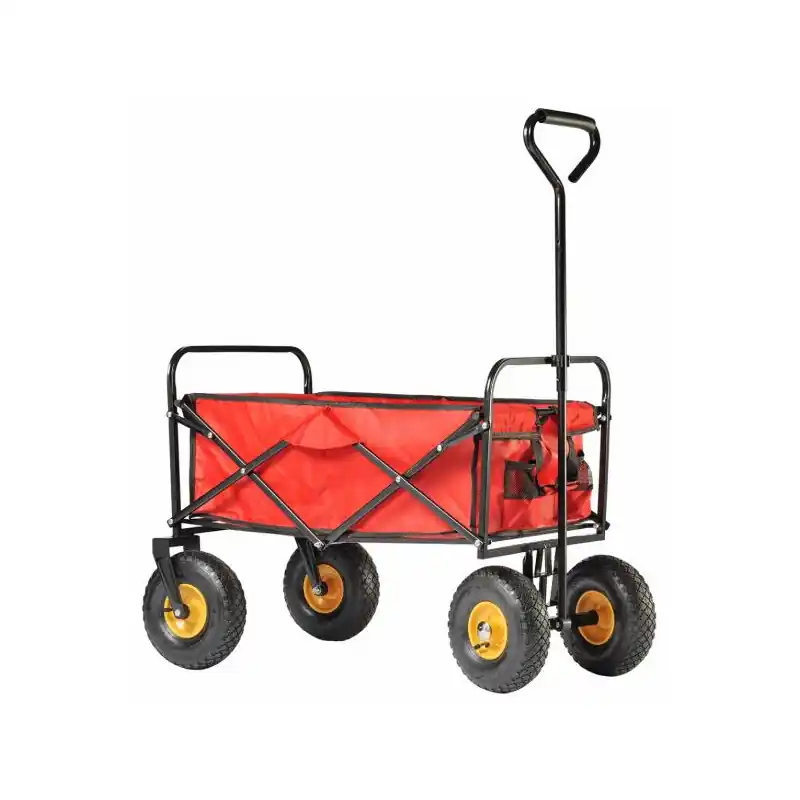 Chariot jardin pliant poignée télescopique pivotante Charge utile 120