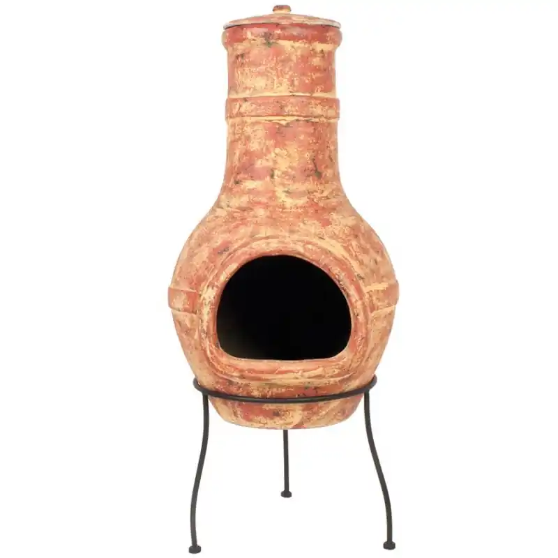 Cheminée mexicaine Ray Large en argile chapeau et support La Hacienda