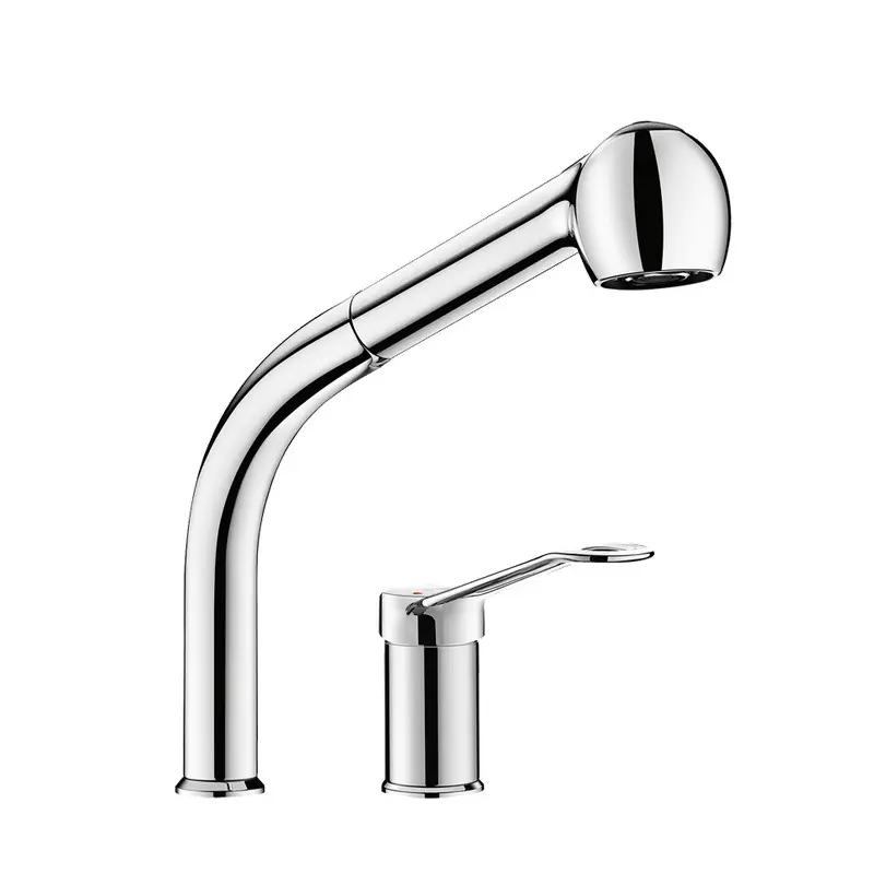 Combiné mitigeur mécanique colonne douchette extractible H200mm laiton
