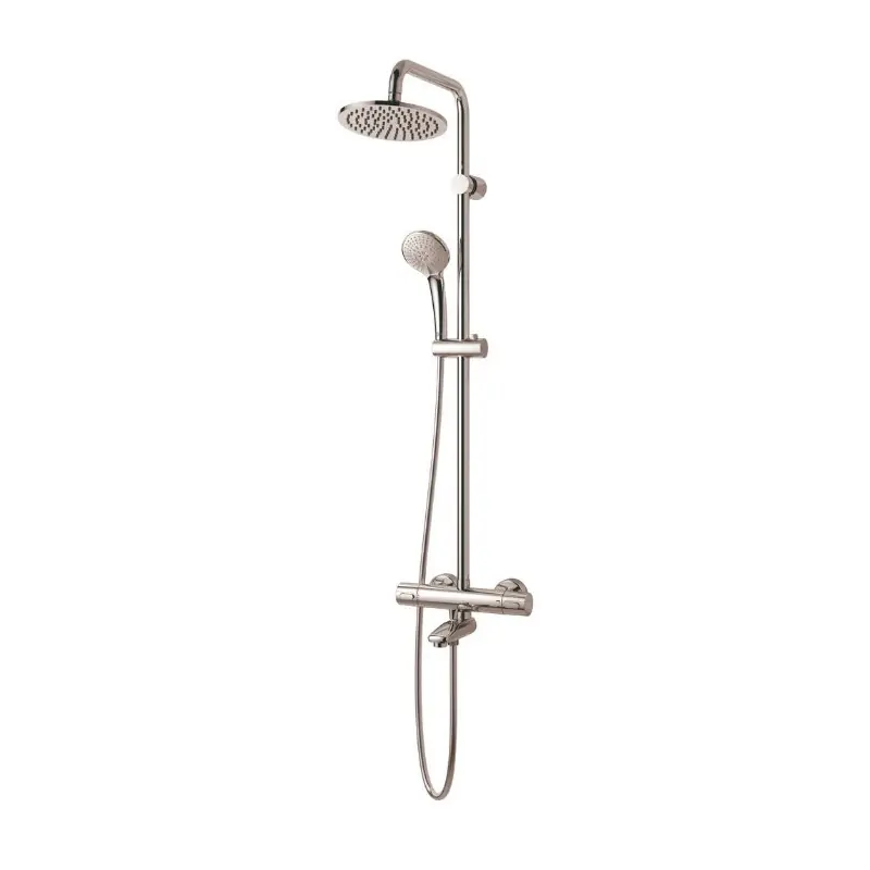 Colonne thermostatique Pomme tête 200mm Douchette 100mm chromé COMBIBA