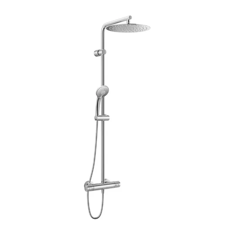 Colonne de douche thermostatique chromé tête orientable 3 jets COMBIDO