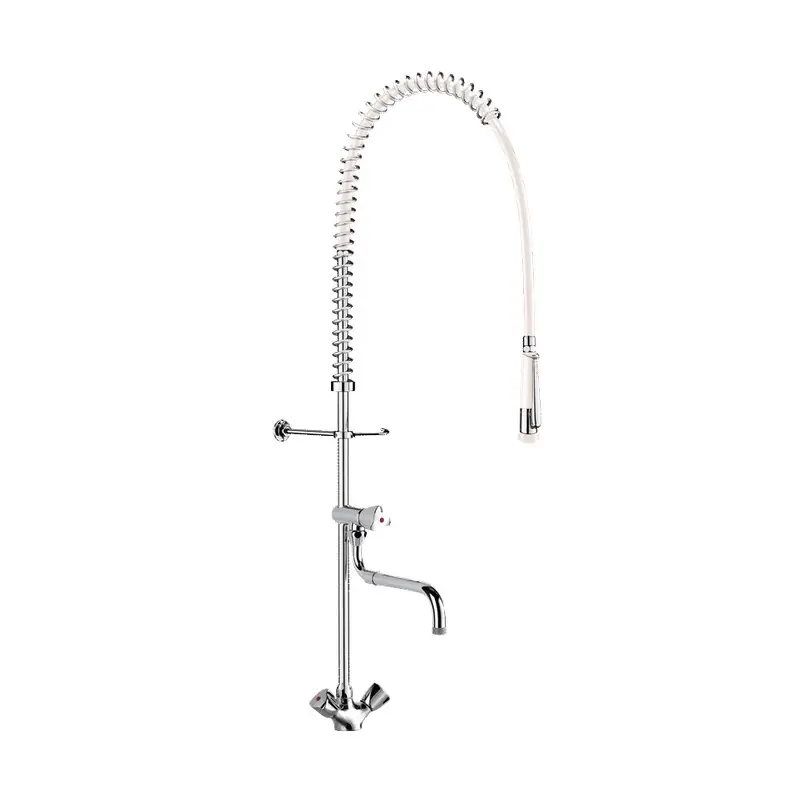 Combiné de prélavage monotrou F3/8" en laiton chromé Ht. 1075-1195 mm