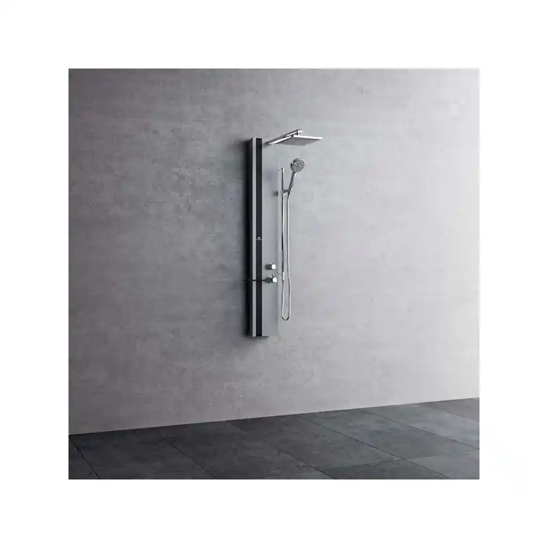 Colonne douche standard aluminium thermostatique 22x575xH150 cm noir m