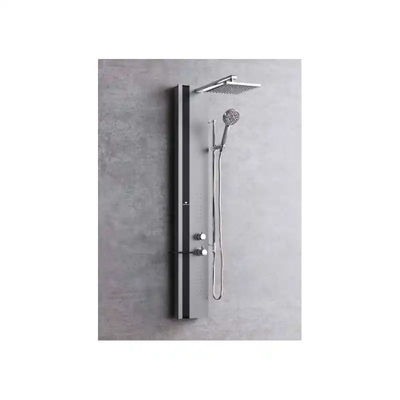 Colonne douche standard aluminium thermostatique 22x575xH150 cm silver