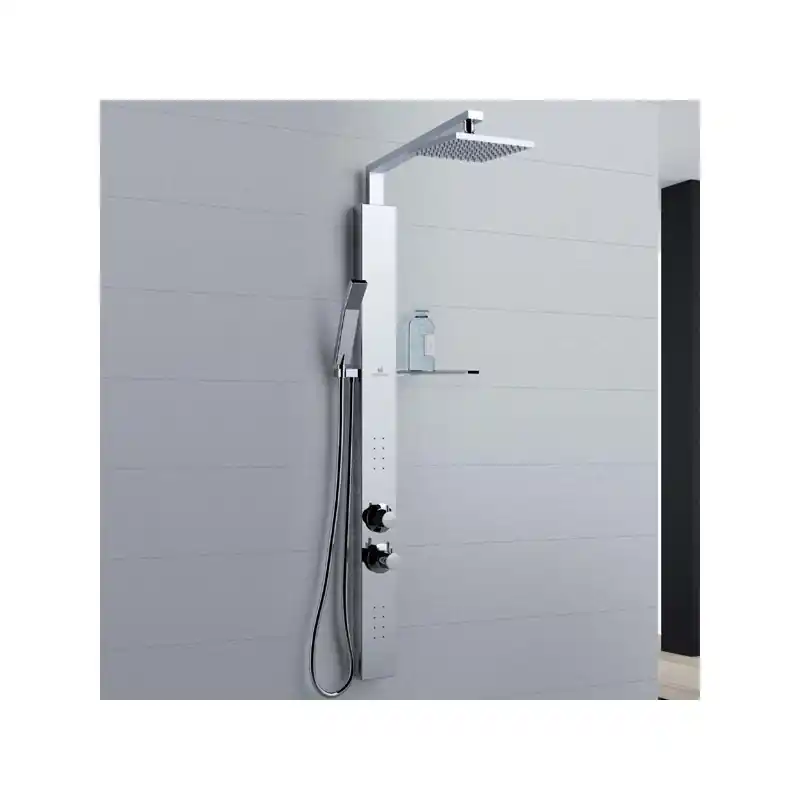Colonne de douche en inox avec mitigeur mécanique 10 x H 118 cm REVIF