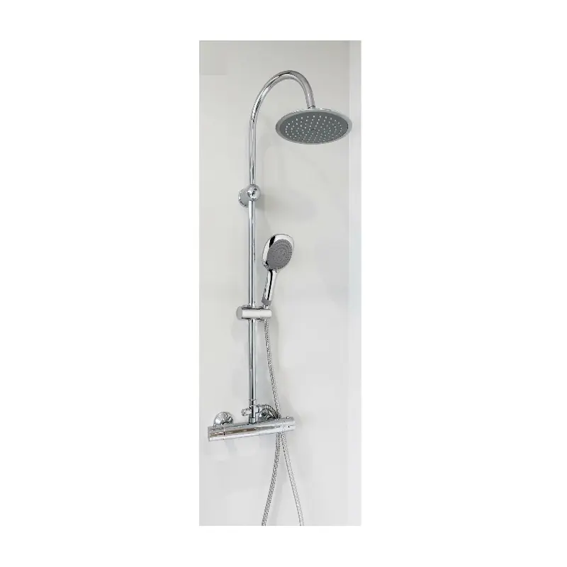 Colonne de douche sans mitigeur tête ronde plate 3 fonctions ZEKI