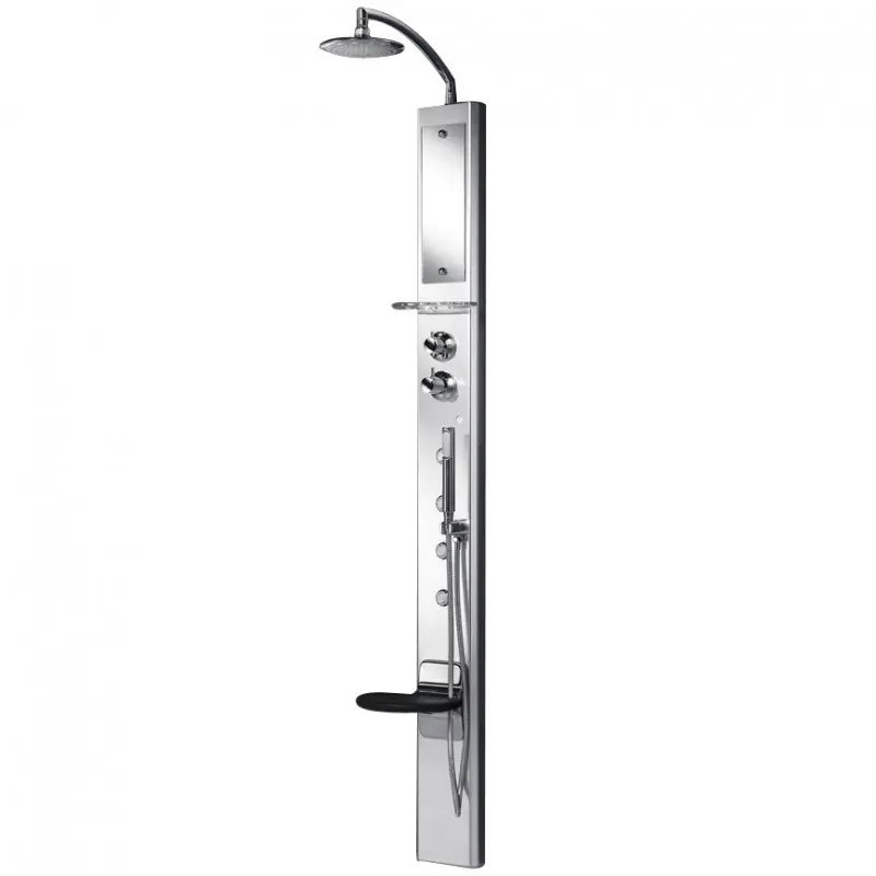 Colonne de douche mécanique 19 x 210 cm avec siège blanc THINKNP1VM-B