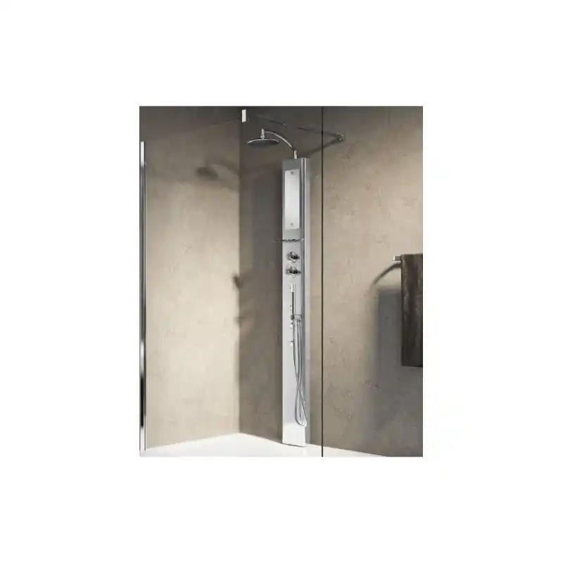 Colonne de douche thermostatique 19 x 210 cm blanc avec siège THINK 1