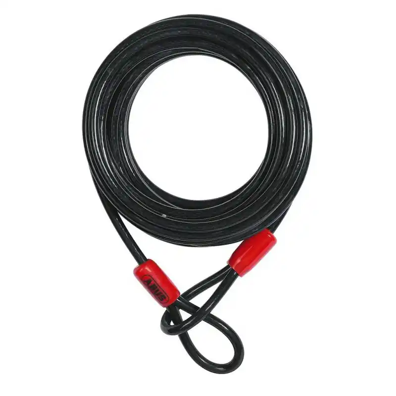 Câble en acier à 2 Boucles 10mm x 10m Noir Cobra