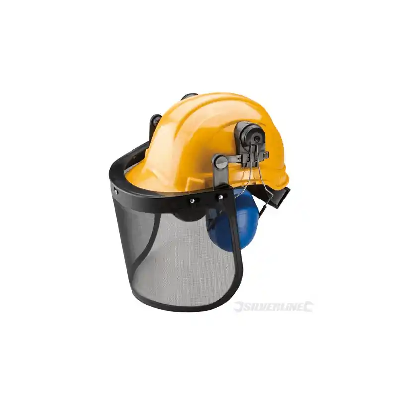 Casque de forestier avec visière et protège oreilles