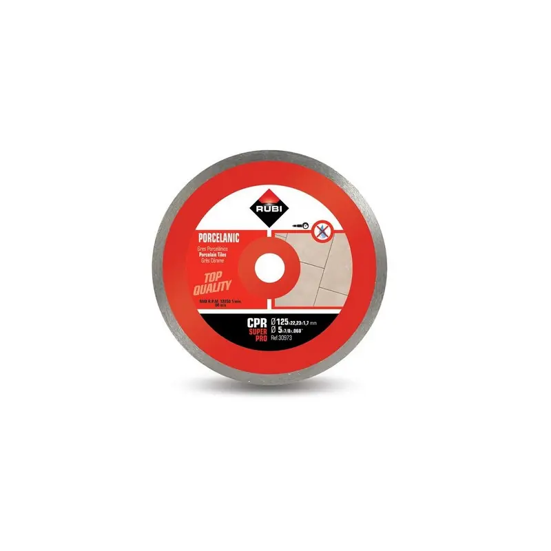 Disque diamant grès porcelaine jante continue 125 mm x 222 mm CPR-125