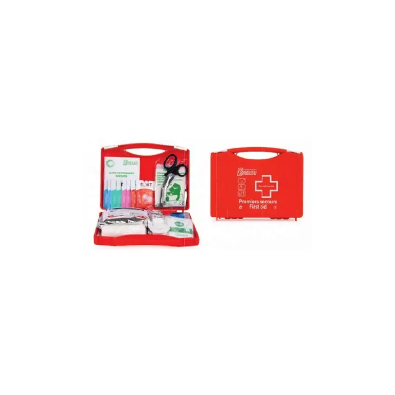 Coffret de secours 1 à 4 personnes en polypro rouge ASEP S 350