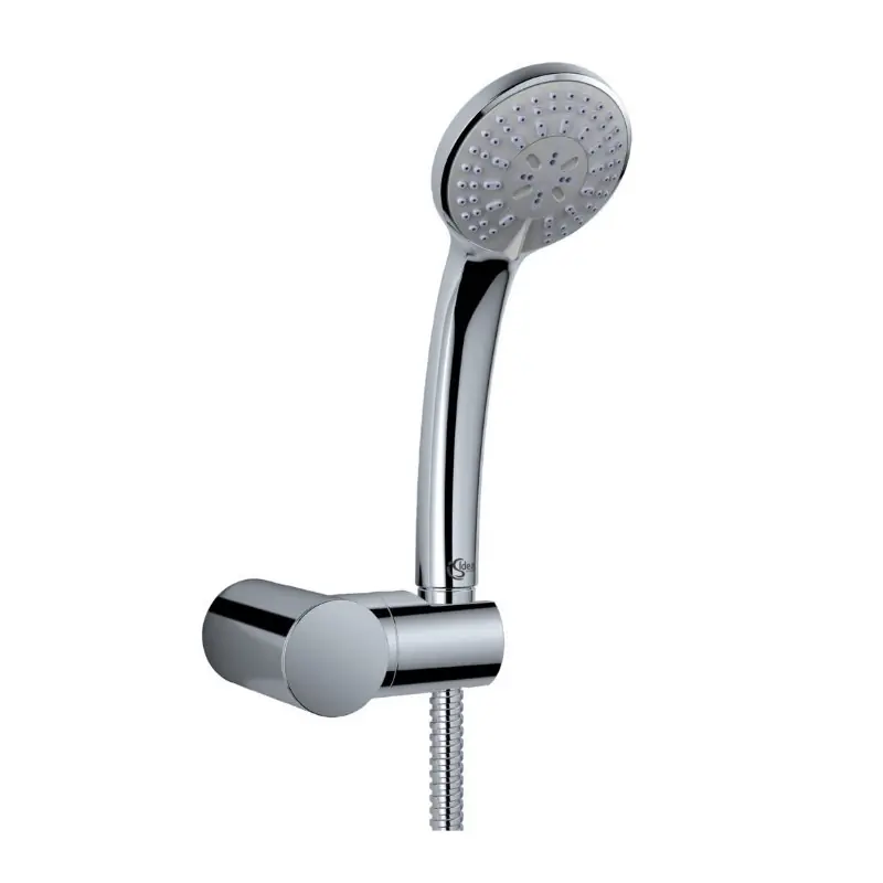 Ensemble Idealrain support mural et douchette 1 jet Diam 8 cm