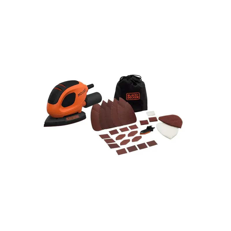Ponceuse de finition Mouse 55 W avec 15 accessoires en softbag BEW230B