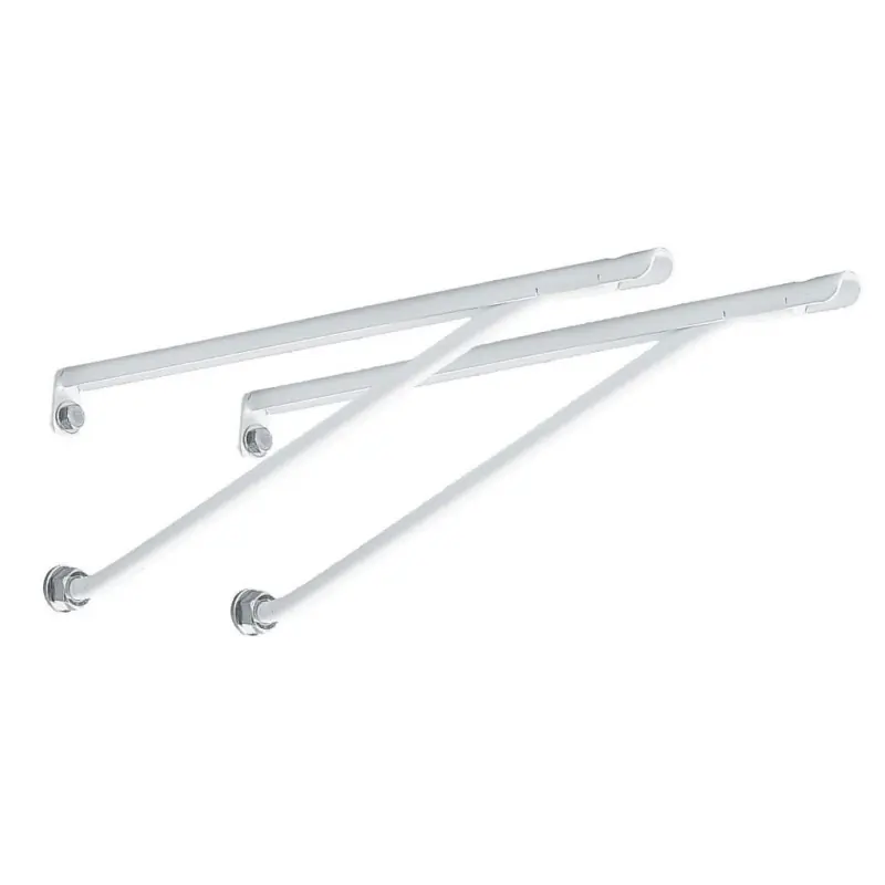 Sachet de 2 consoles lavabo 25 cm acier époxy blanc