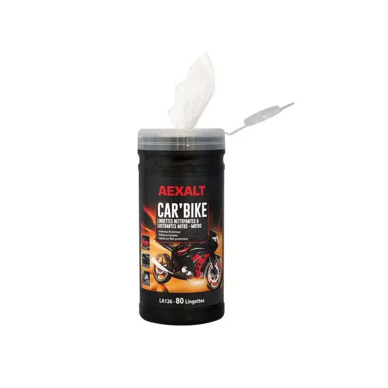 Boîte de 80 lingettes nettoyantes et lustrantes Auto-Moto CAR‘BIKE