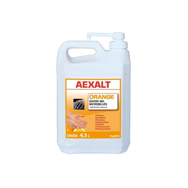 Gel mains microbilles spécial fortes salissures 4,5 L ORANGE