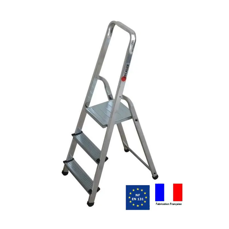 Escabeau ménager de sécurité Aluminium 3 marches Hauteur 255 m ALUMIXT