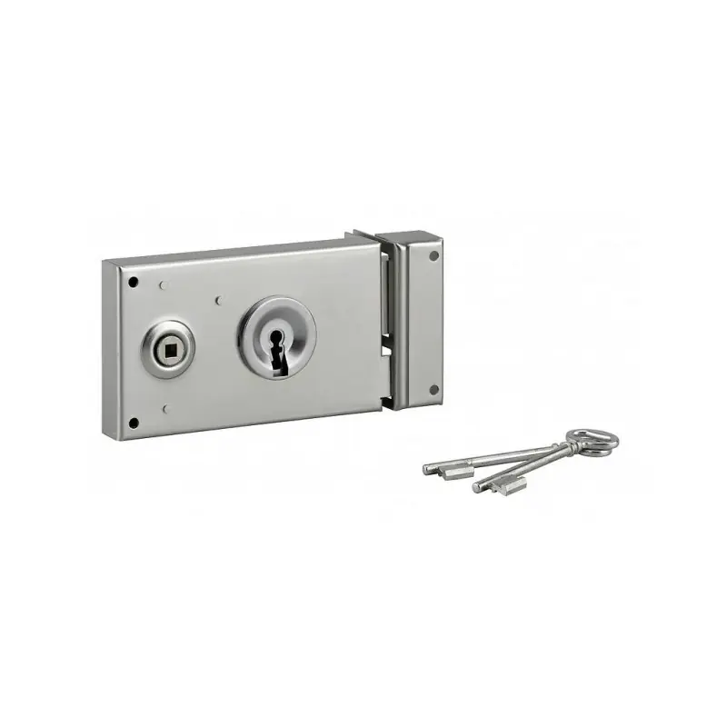 Serrure en applique PDT 1/2 tour zinguée 140 x 82 mm D 119