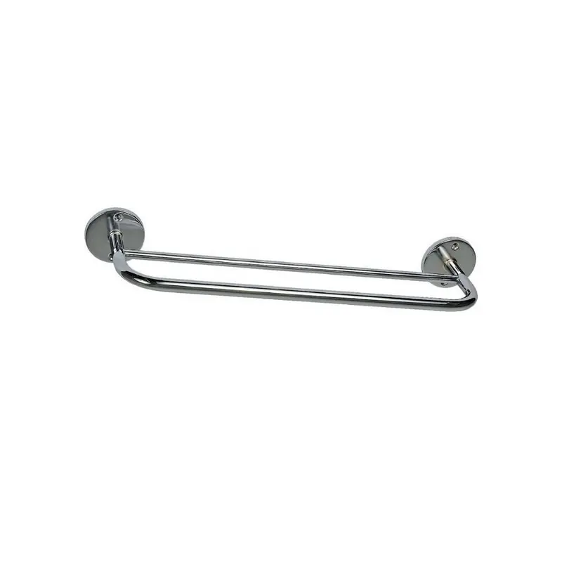Porte-serviette double fixe chromé Diam 14mm