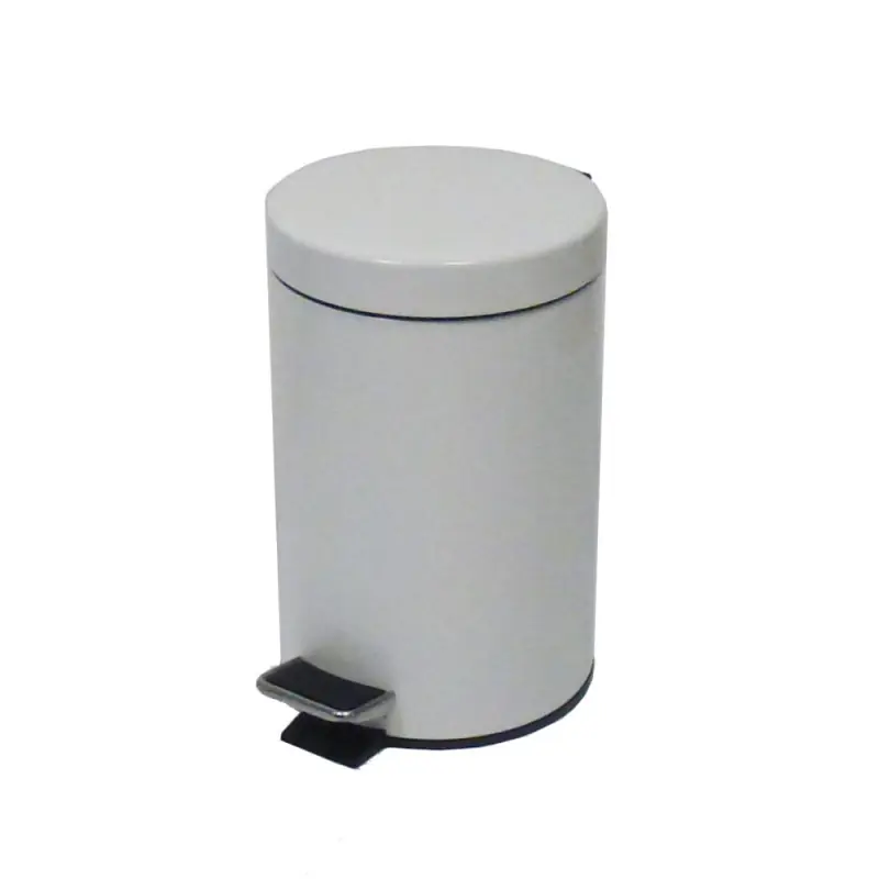 Poubelle à pédale époxy blanc 5L