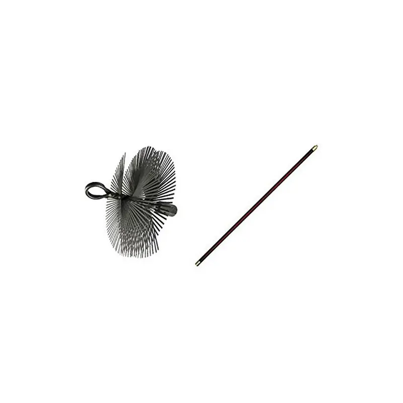 Kit de ramonage 7 ml cannes et hérisson rond acier Diam250mm