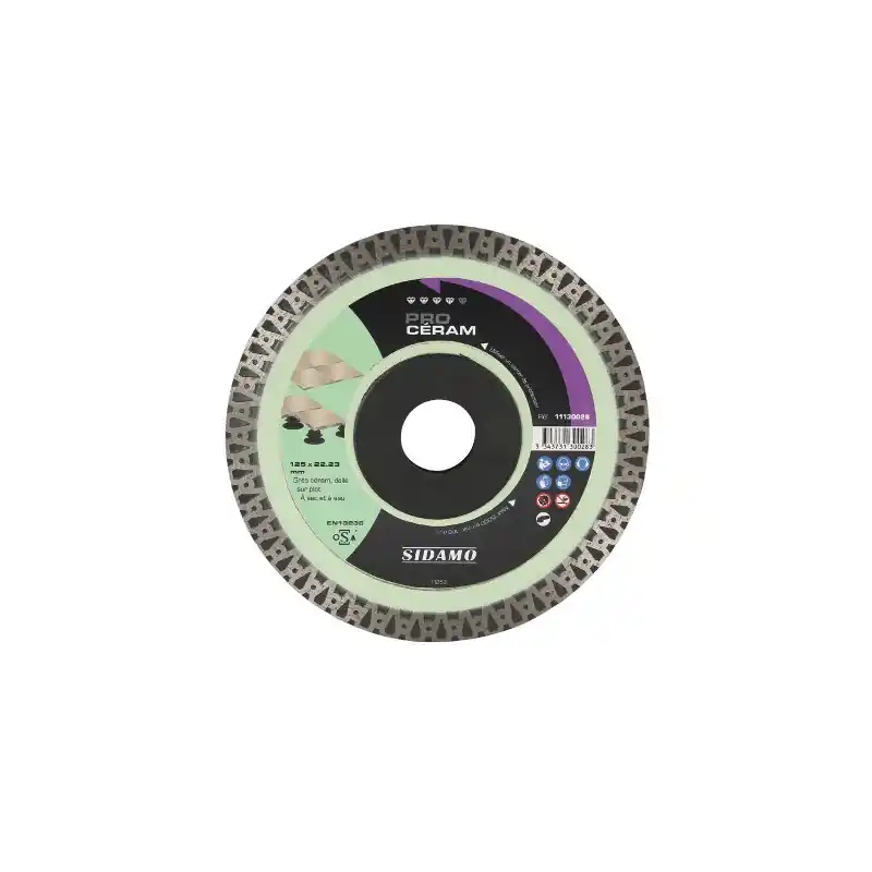 Disque diamant Pro Céram D115x22,23xHt10mm Sidamo