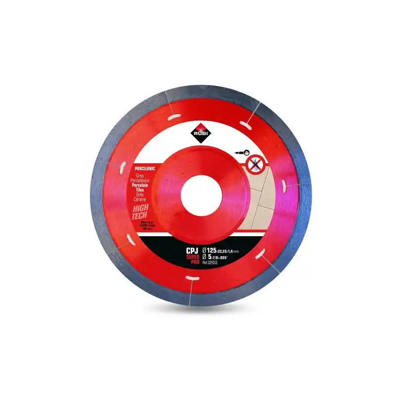 Disqueant grès porcelaine jante continue 125mmx222mm J-SLOT CPJ-125 SU