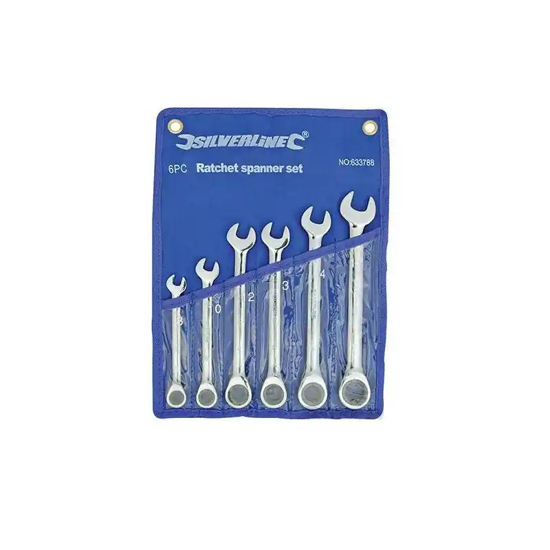 Trousse de 6 clés mixtes à cliquet à tête droite 8 à 17 mm 633788
