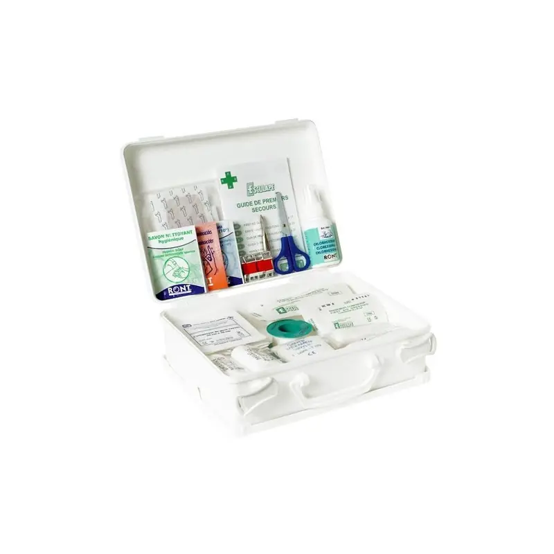 Coffret de secours multi-activités en polypro blanc 4 à 8 personnes AS