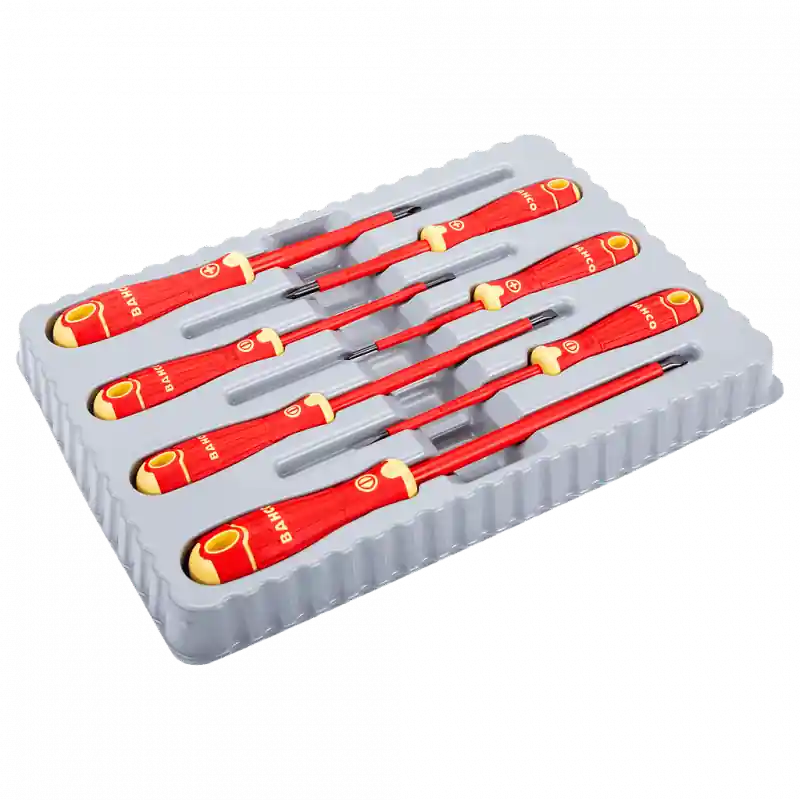 Jeu 7 tournevis Phillips fente isolésVDEBahcoFit manche multi-composan