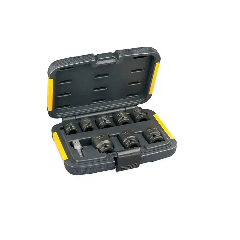 Coffret de 8 douilles à chocs 10 à 27 mm DT7507