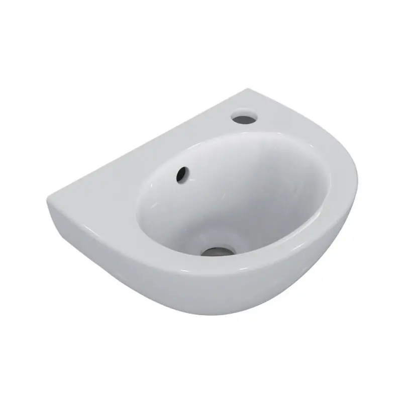 Lave-mains 35 cm percé 1 trou droite Blanc ULYSSE