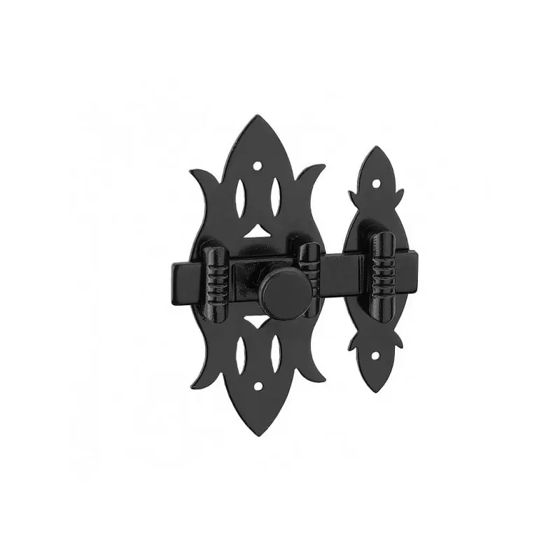 Verrous de meuble RUSTIQUE fer noir 40 x 90 mm 105302