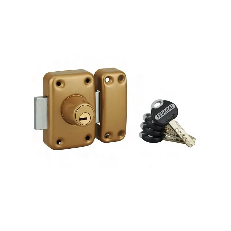 Verrou de haute sûreté FEDERAL cylindre double à goupilles 45 mm 4 clé