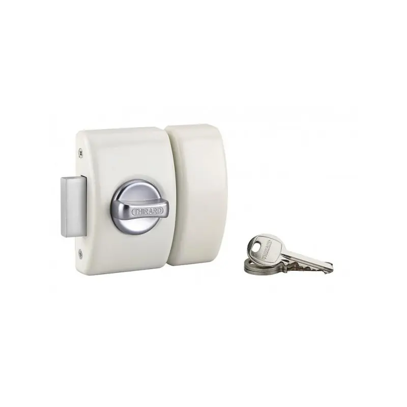 Verrou de porte DESIGN 5 goupilles 50 mm blanc 3 clés 71527