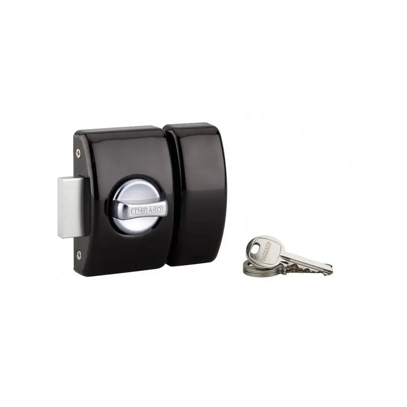 Verrou de porte DESIGN 5 goupilles 50 mm noir 3 clés 71528
