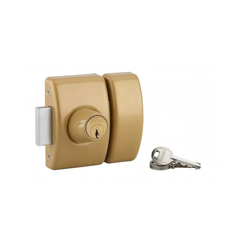 Verrou de porte DESIGN 5 goupilles 50 mm bronze 3 clés 72525