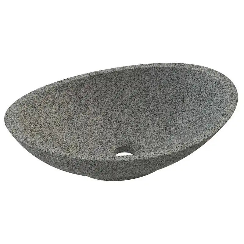 Vasque à poser ovale 48 cm granit grise OVALI