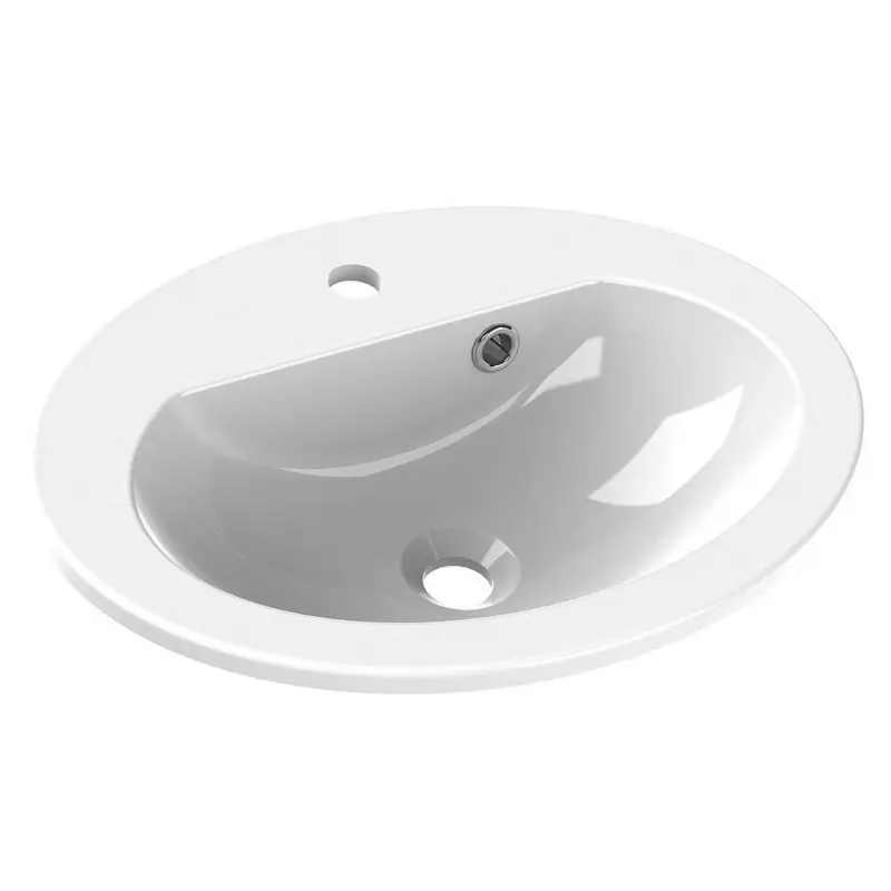 Vasque à encastrer 52 cm ovale blanc KOBA