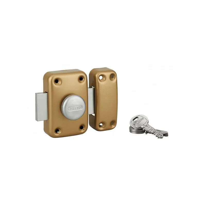 Verrou de porte d‘entrée CAPITAL à bouton et cylindre 60 mm 3 clés 913