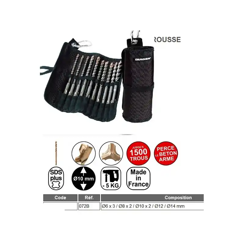 Trousse de mèches SDS+ Booster+ 072B