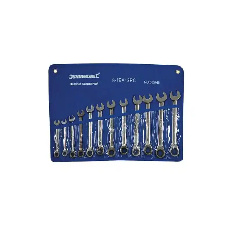 Trousse de 12 clés mixtes à cliquet à tête droite 8 19 mm 868746